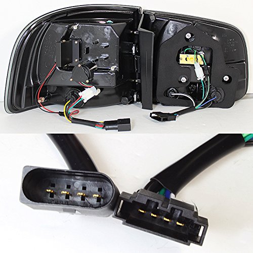 AKKON Black Bezel LED Tail Lights Brake Lamps Replacement for 2003-2007 VW Touareg SUV - 4pc Set, Enhanced Visibility & Style for Night Driving & Custom Car Upgrades