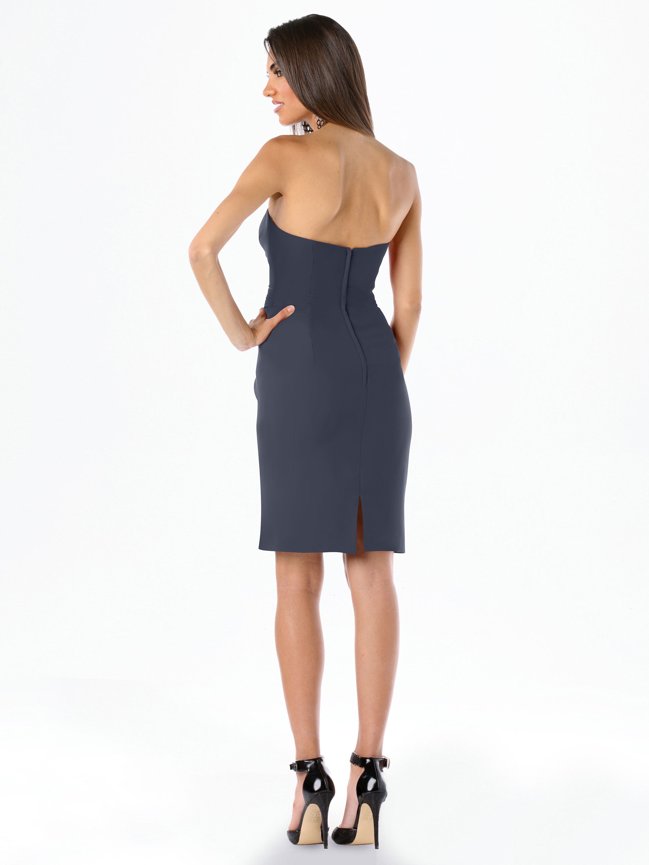 Elegant 80041 Knee-Length Chiffon Bridesmaid Dress with Sweetheart Neckline - Perfect for Weddings, Parties & Formal Events