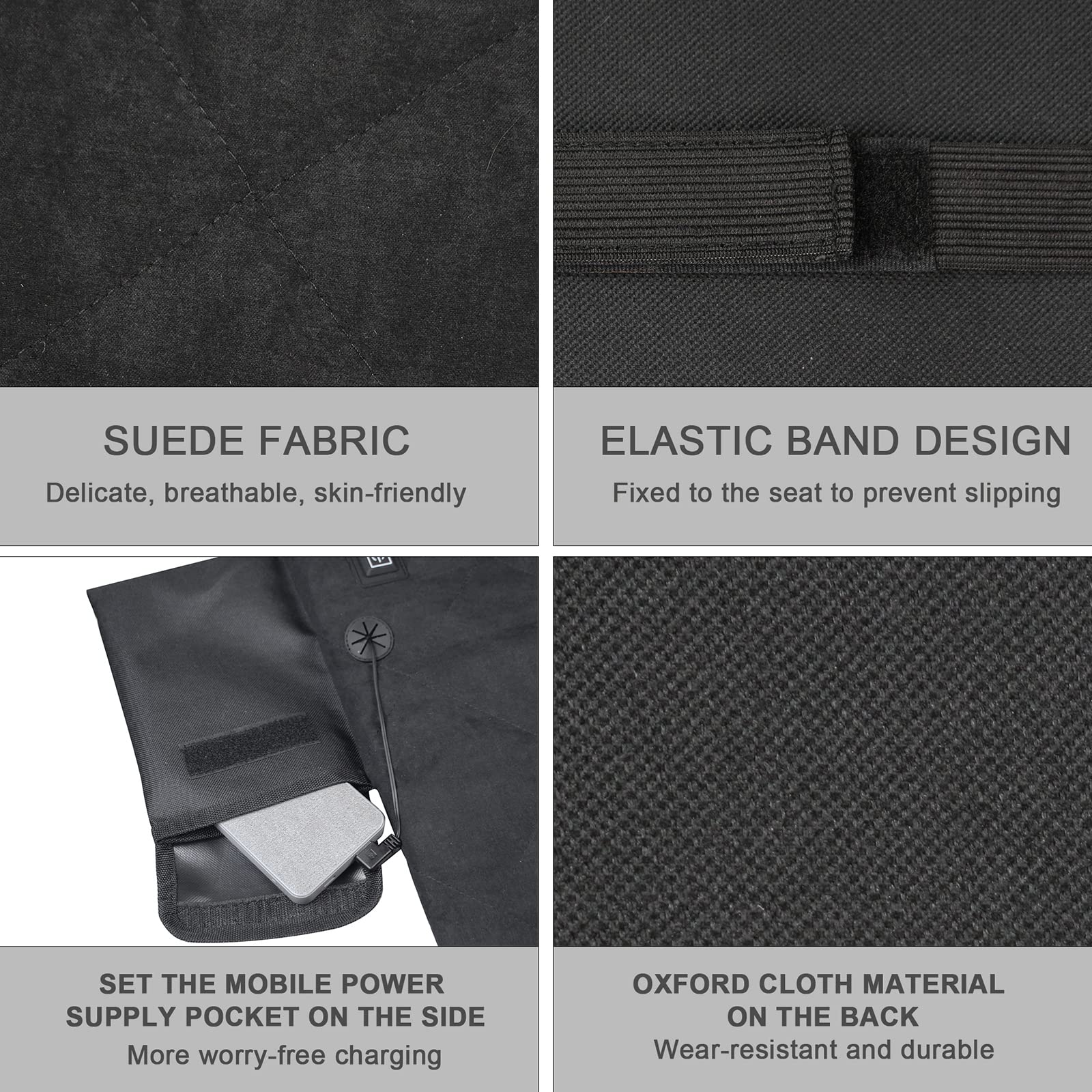 Portable Heated Seat Cushion with Back Support - 3 Heat Levels for Home, Office, Camping & Travel - Ideal for Stadium Events, Outdoor Activities & Winter Comfort