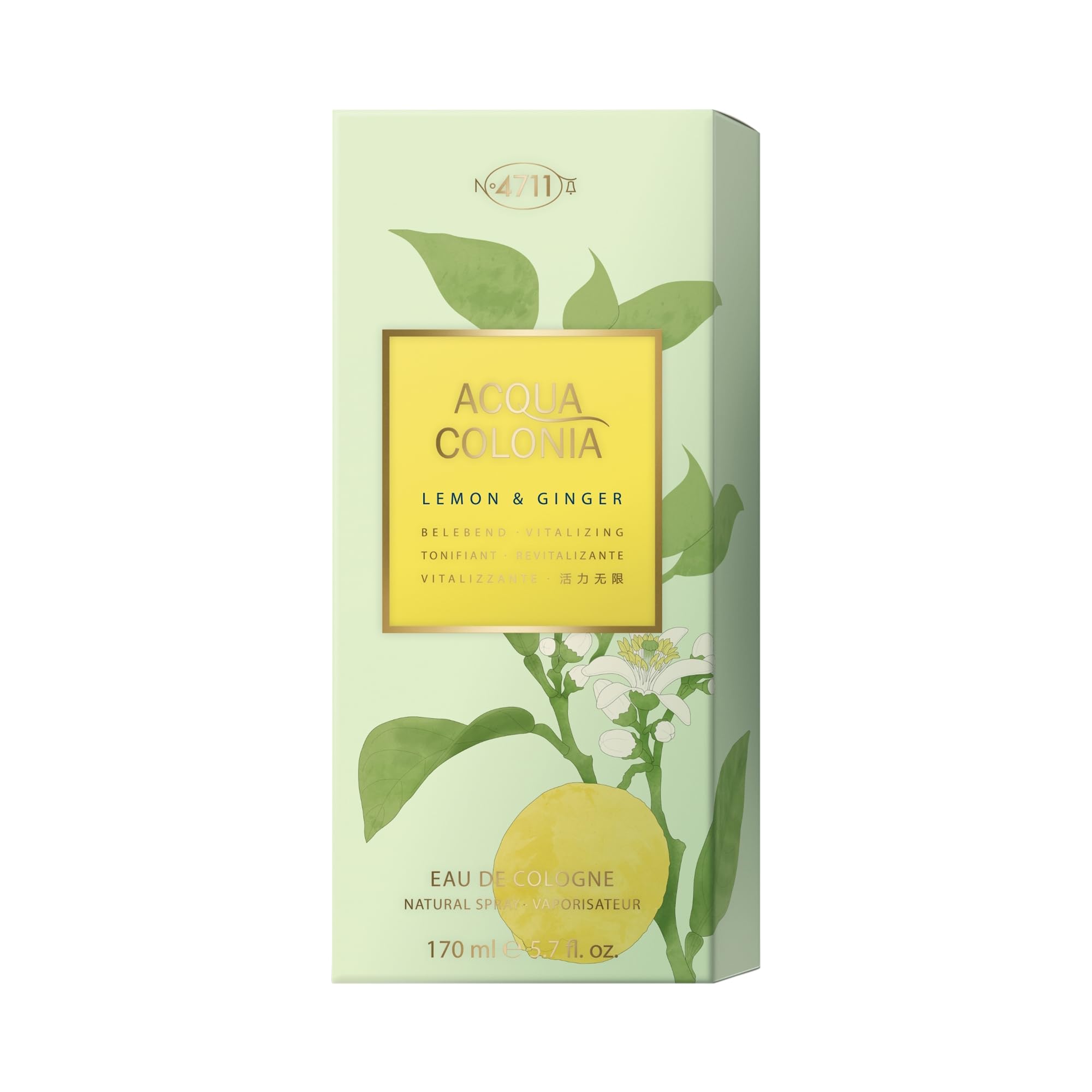 4711 Acqua Colonia Lemon & Ginger Eau de Cologne Spray - 5.7 oz Refreshing Cologne for Men & Women - Perfect for Daily Use, Office, Gym & Summer Days