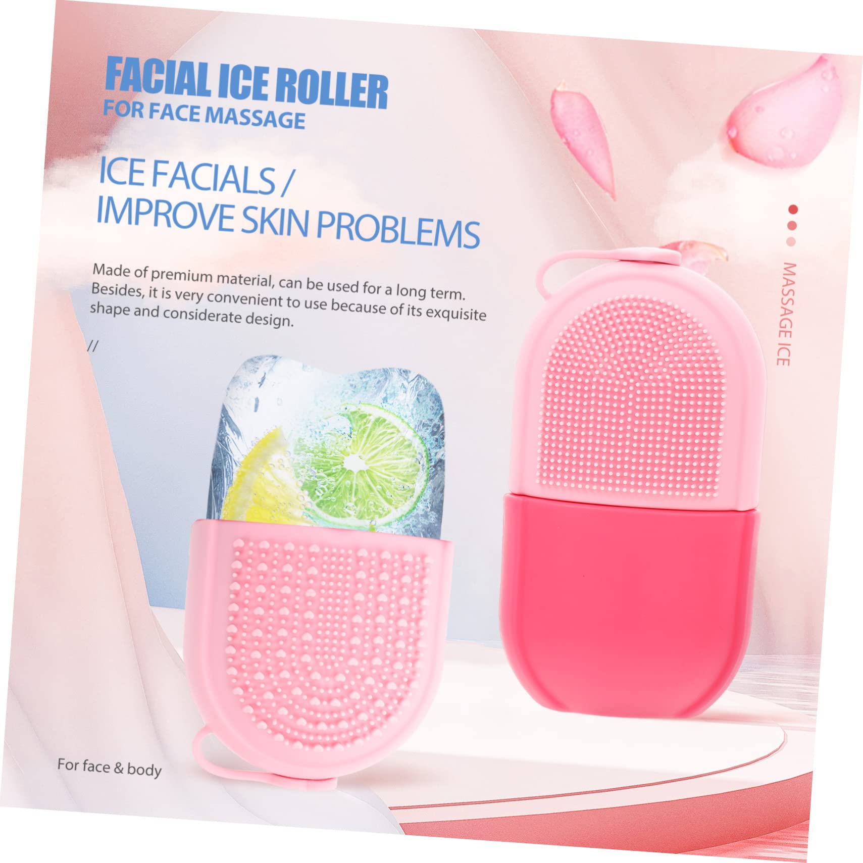 CANIGHT Silicone Ice Roller Mold - Facial Ice Cube Roller for Skin Care & Massage with Cooling Effects | Perfect for Puffiness Relief, Morning Routine & Post-Workout Recovery