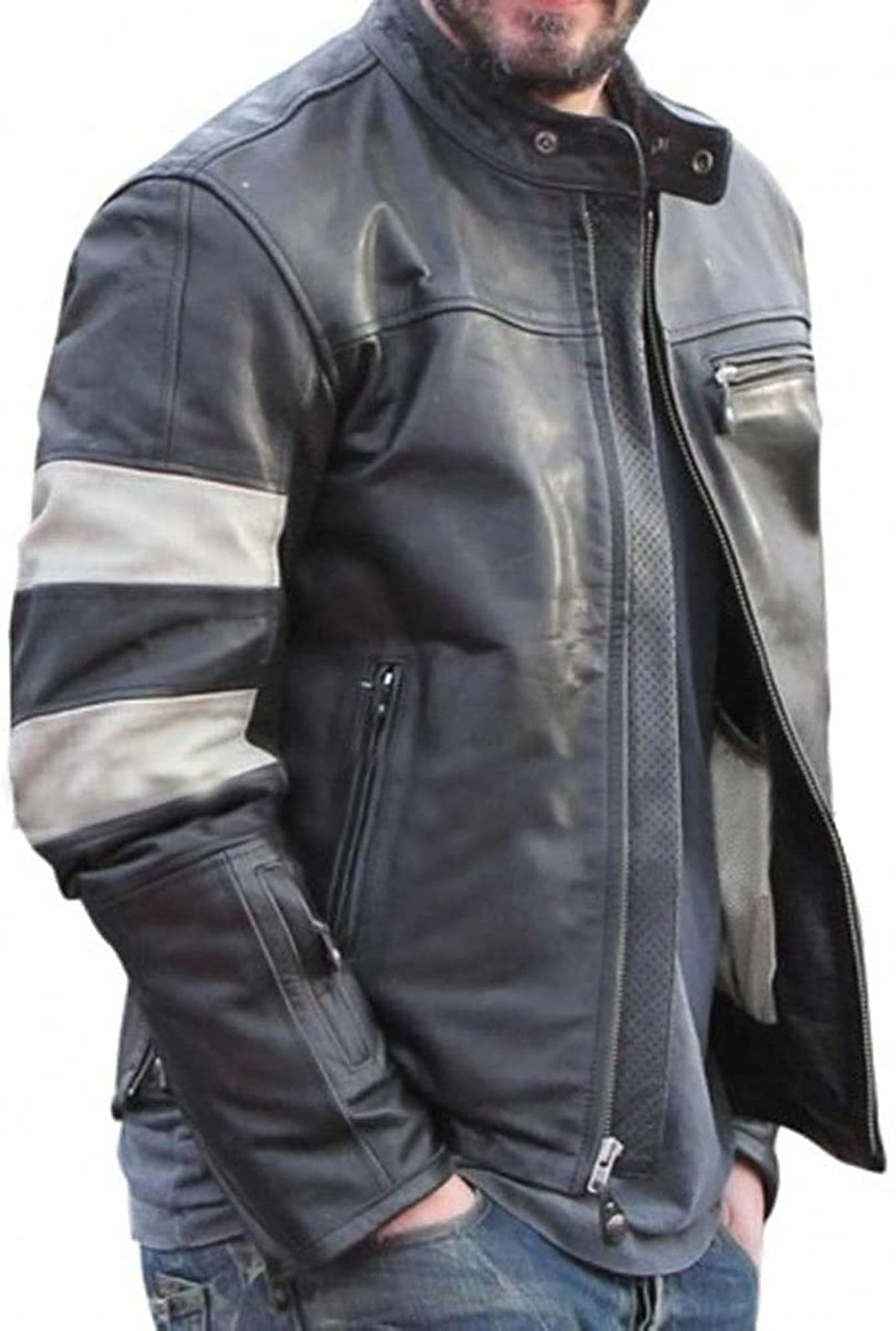 Keanu Reeves Black Retro Motorcycle Jacket - Genuine Lambskin Leather Biker Jacket for Men | Perfect for Riding, Cosplay & Fashion Outfits