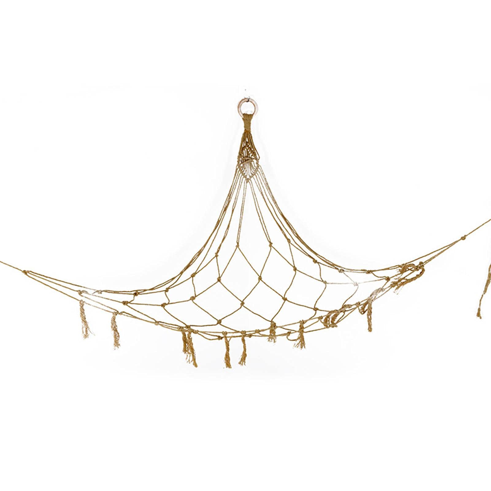 Hand-Woven Cotton Rope Toy Hammock for Stuffed Animals - Space-Saving Wall Corner Organizer Net for Kids' Room, Nursery, and Playroom Decor