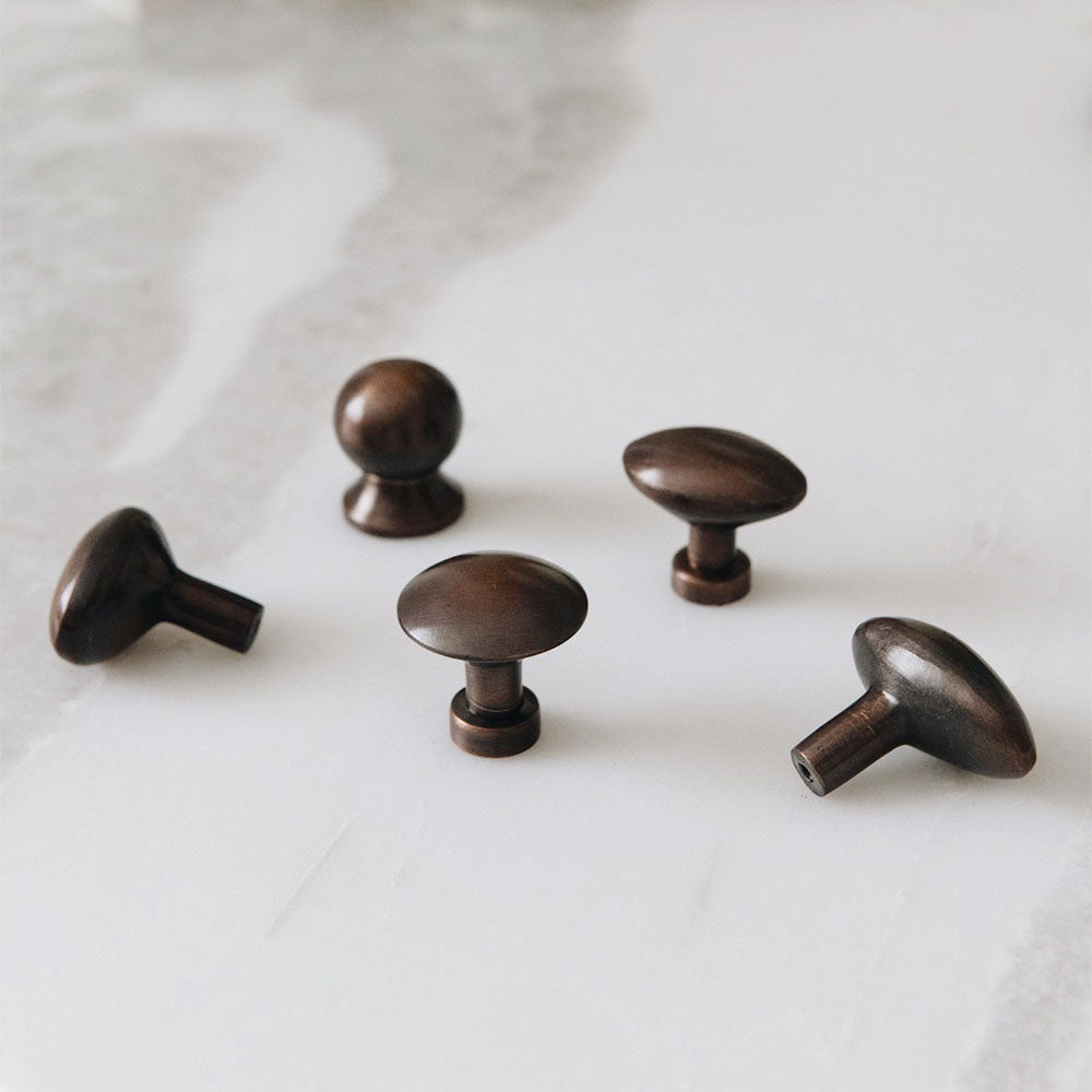 Roan Iris Blackened Bronze Cabinet Knob - Vintage Style Hardware for Kitchen, Bathroom & Furniture - Perfect for Drawers, Cabinets & DIY Home Decor Projects
