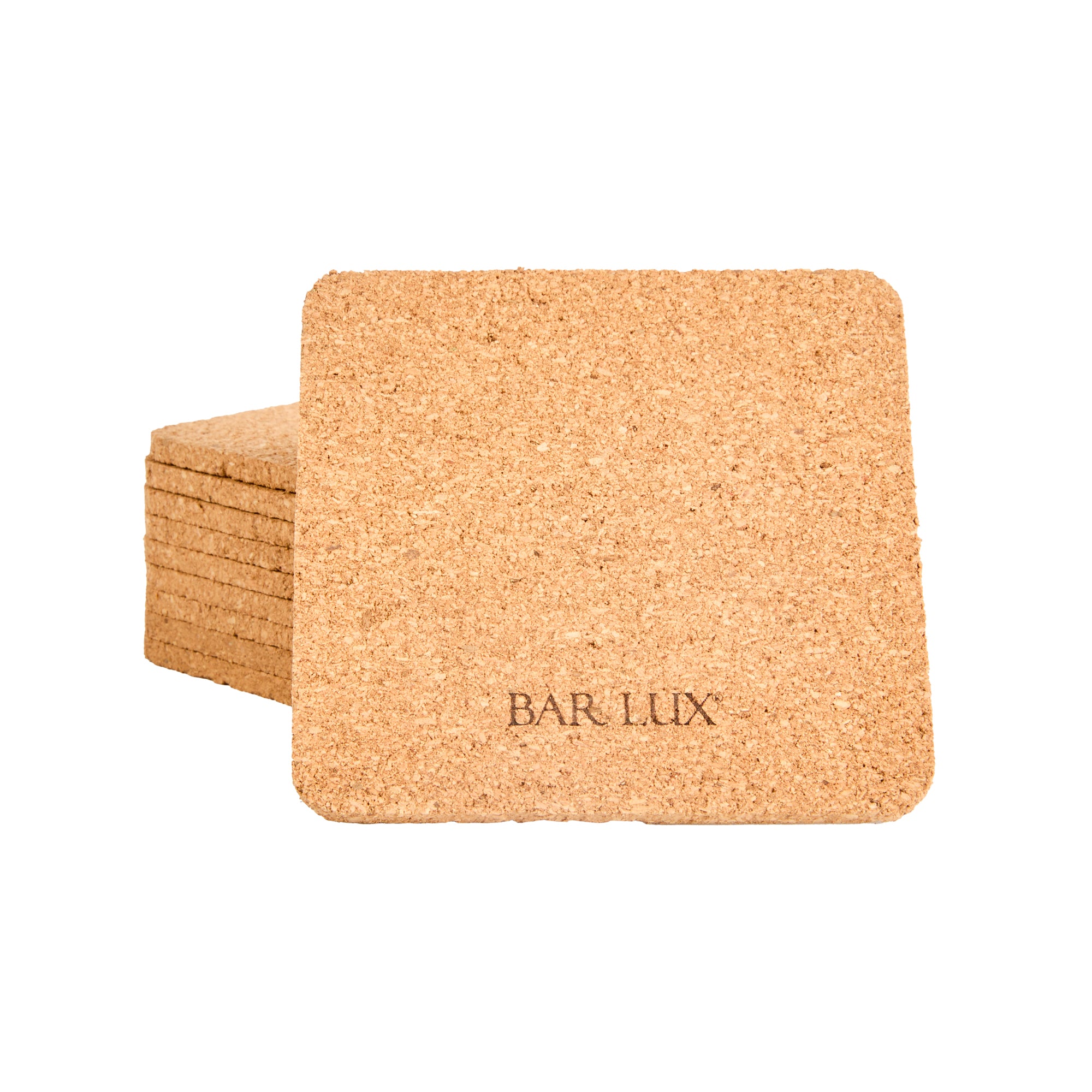 Premium Square Cork Coasters Set of 20 - 3.5