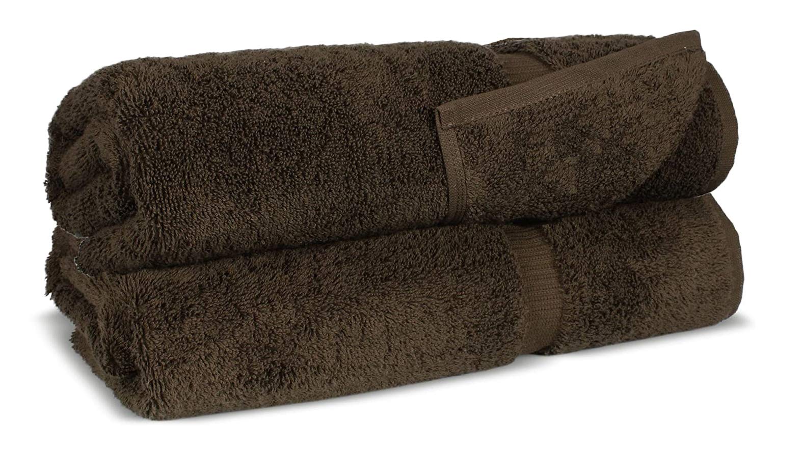 Premium FTB Classic Bath Towels Set - 2 Pack 27x54 Inch Super Absorbent Cotton Bath Towels (Chocolate Brown) for Spa, Gym & Luxury Bathroom Use