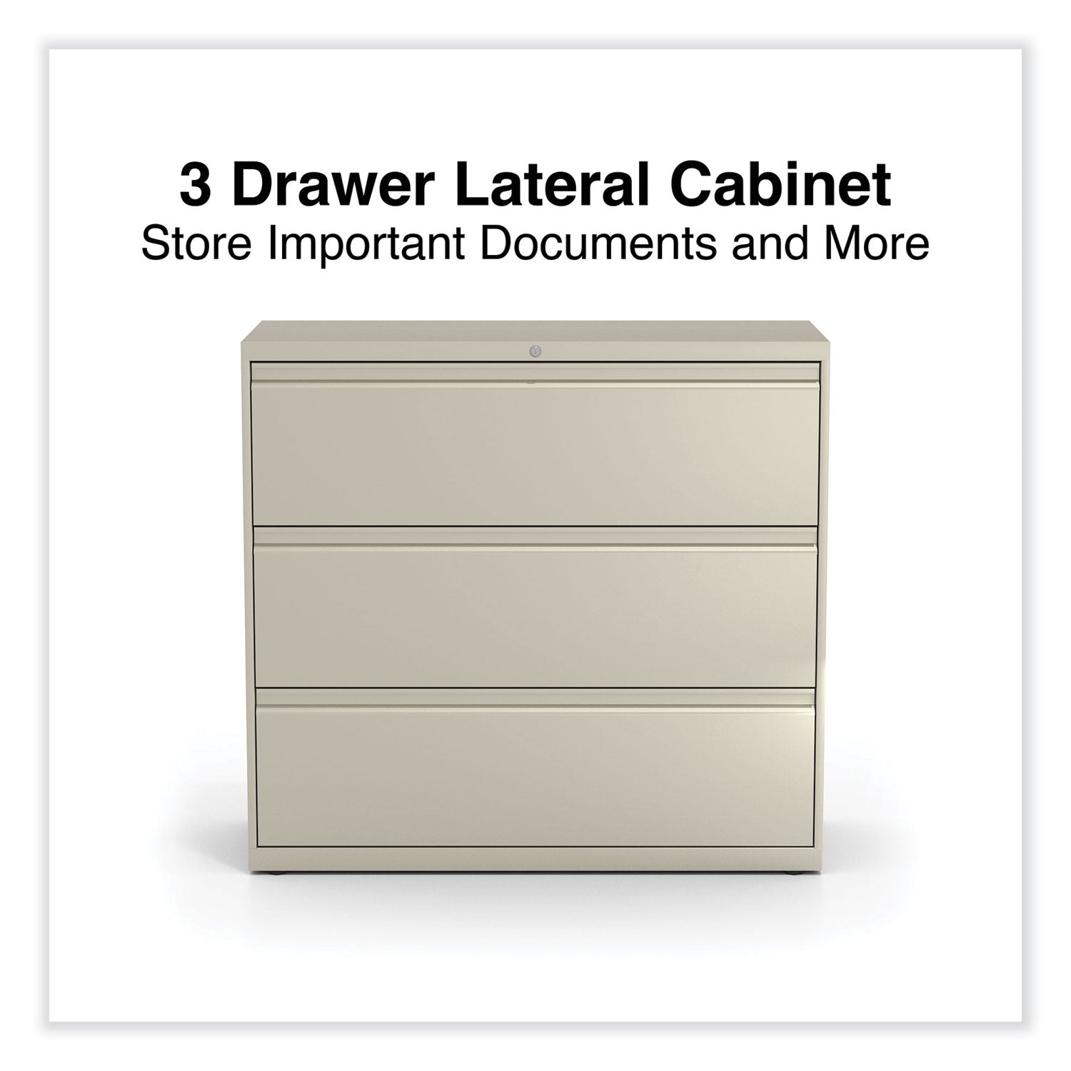 Alera® 3-Drawer Lateral File Cabinet - Legal/Letter/A4/A5 Size - Putty Finish - 42