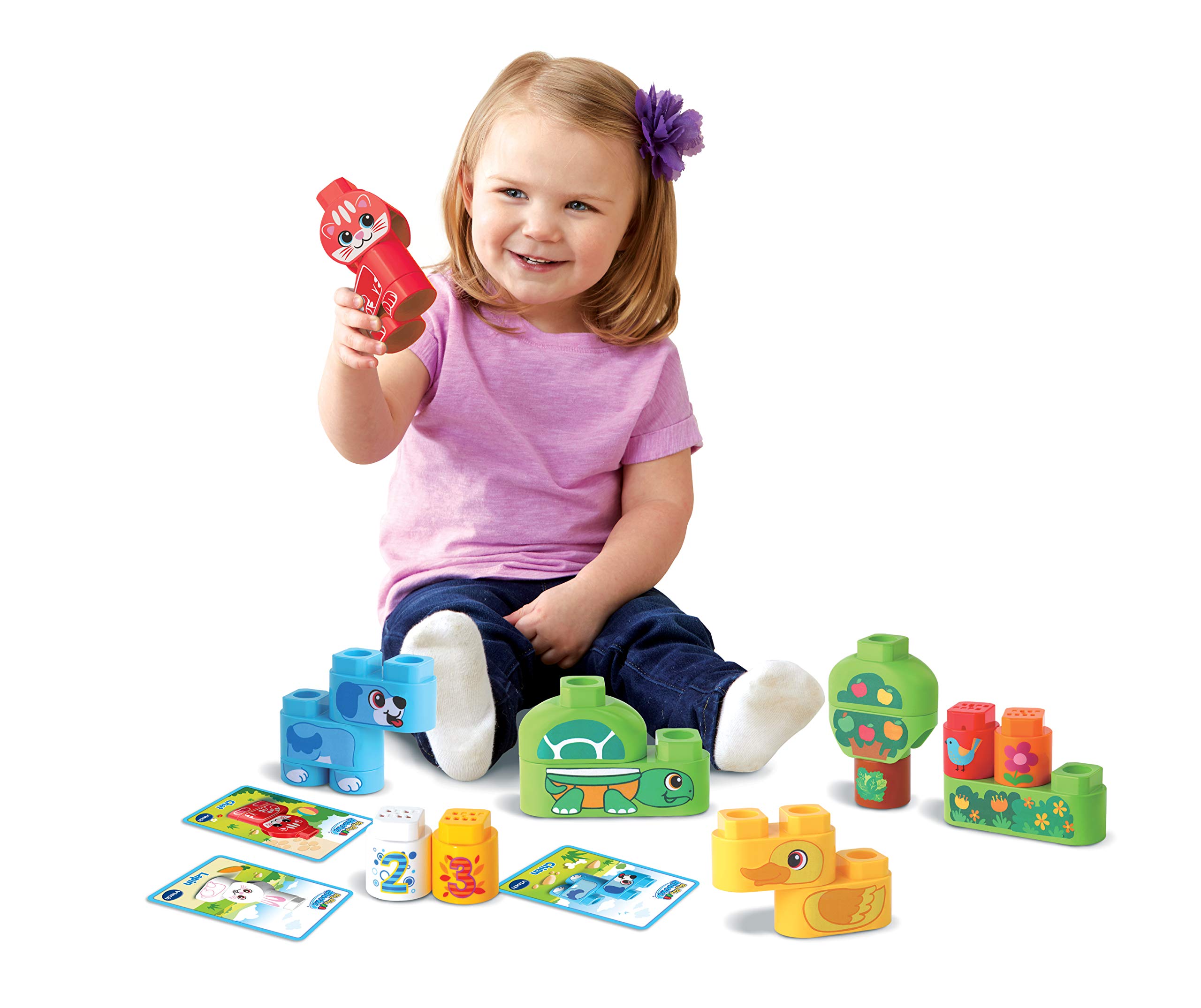 VTech Animal Friends Bla Blocks - First Age Building Toy for Toddlers, 80-605605, Multicolor - STEM Learning & Early Development Construction Playset for Kids