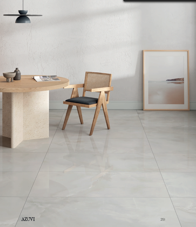 AZUVI Onyx White Polished Porcelain Tile 24x48 Inches - 15.5 Sqft per Box (2 Pieces) - Perfect for Bathroom, Kitchen & Commercial Flooring