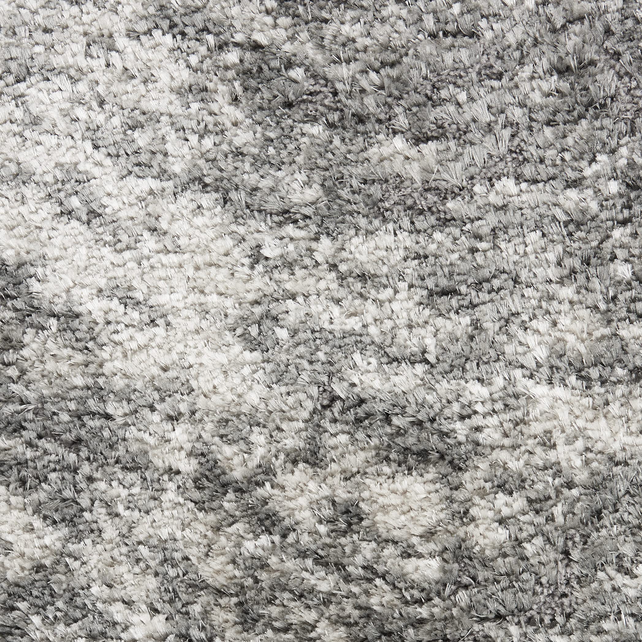 Nourison Luxurious Shag Abstract Charcoal Grey 4' x 6' Area Rug - Soft Plush Easy Clean Non-Shedding Carpet for Bedroom, Living Room, Dining Room & Kitchen Decor (4x6) | Perfect for Cozy Home, Modern Apartment & Office Spaces