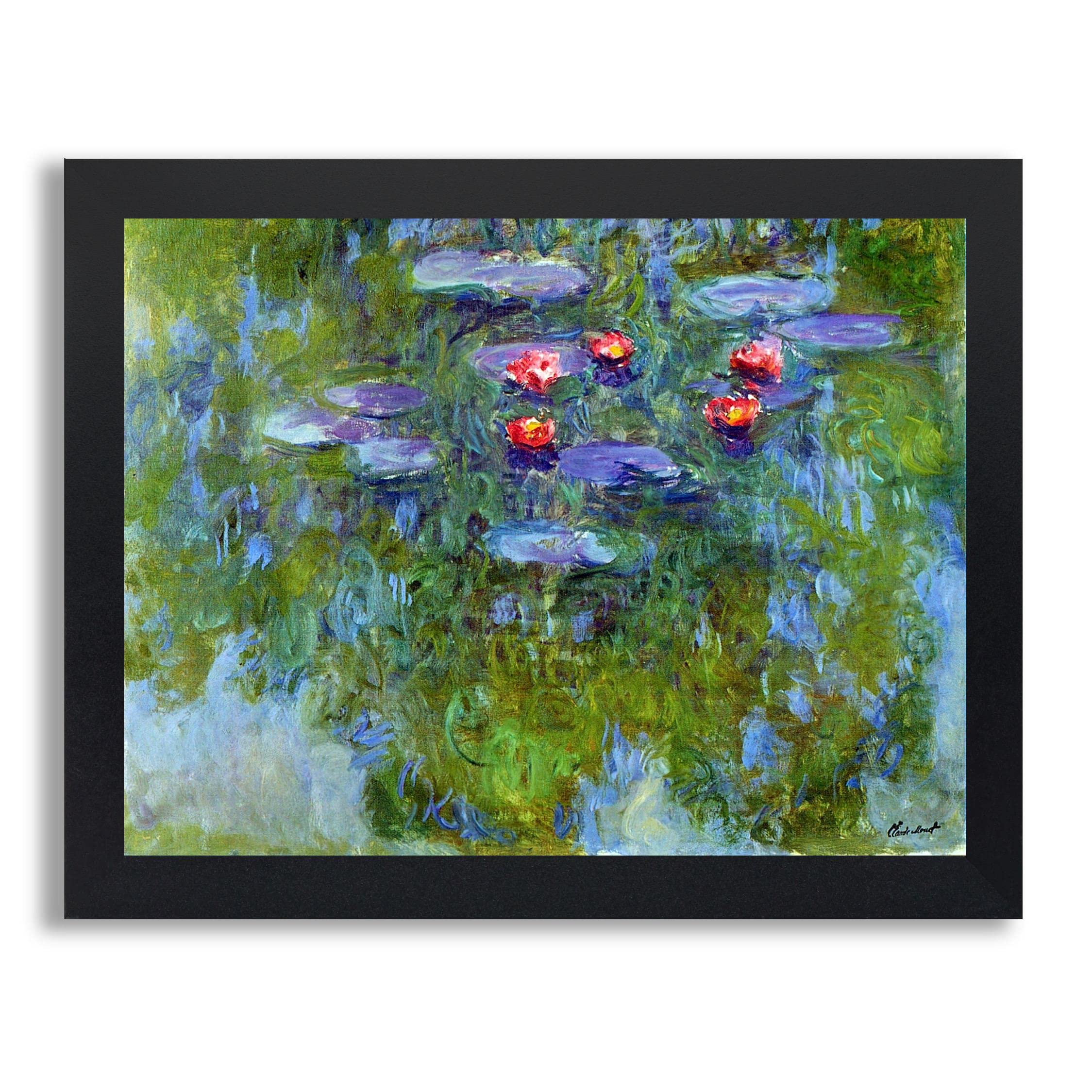 Claude Monet Water Lilies 1903 Framed Art Print - High Quality Painting Reproduction Poster in Wood Frame - Wall Decor for Living Room, Bedroom & Office - Perfect for Home Decor & Art Lovers