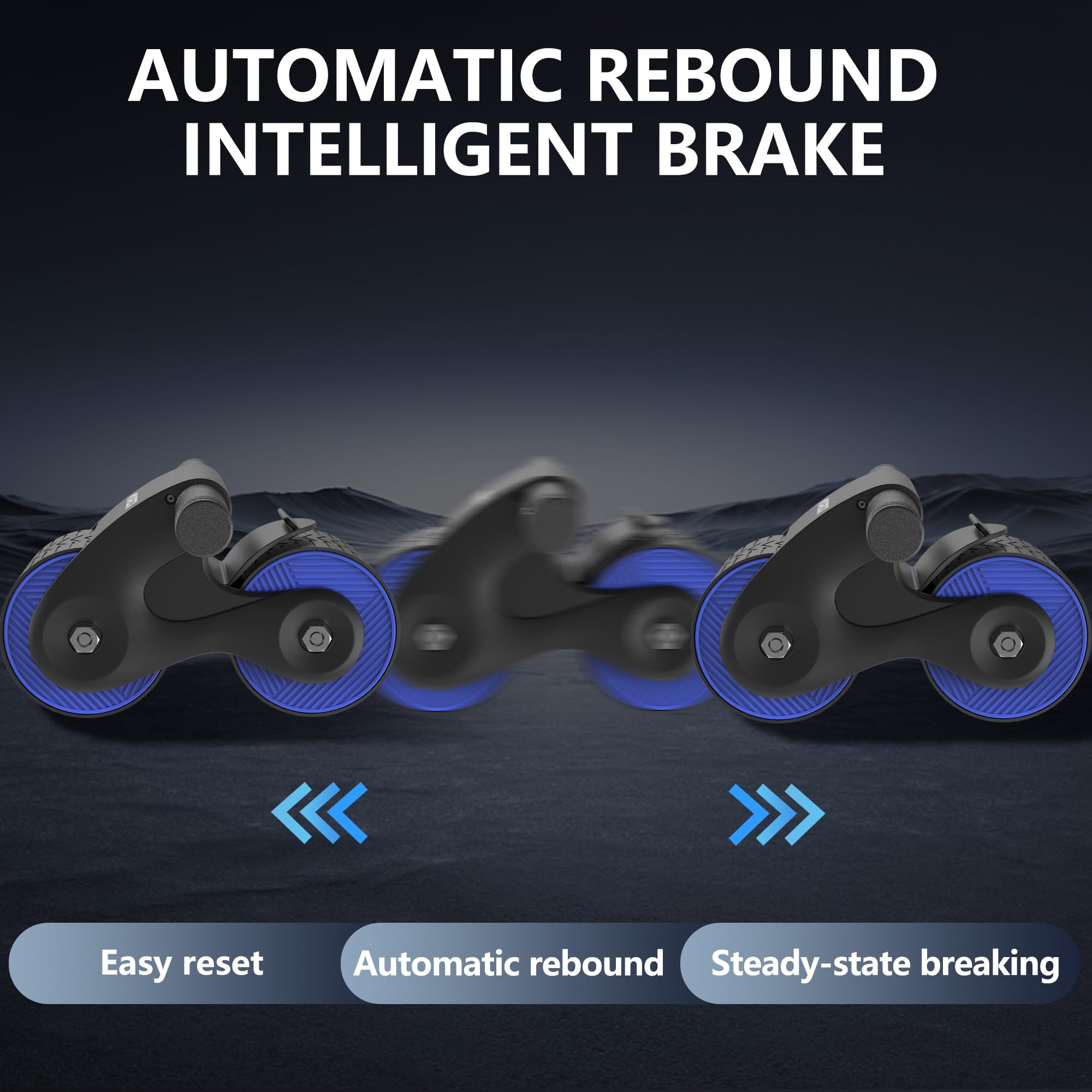 Ab Roller Wheel with Automatic Rebound - Core Workout Equipment for Home Gym, Abdominal Exercise Wheel with Knee Pad - Perfect for Strength Training & Fitness | Ideal for Home Workouts, Office Exercise & Full-Body Toning