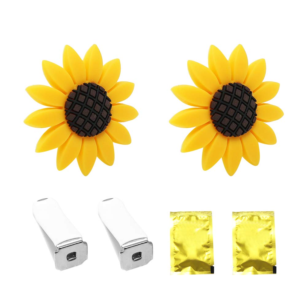 Sunflower Car Air Freshener Vent Clips - 2 Pack Natural Scented Car Interior Decor Accessories for Fresh & Fragrant Ride | Perfect for Sedans, SUVs, Trucks & Office Spaces