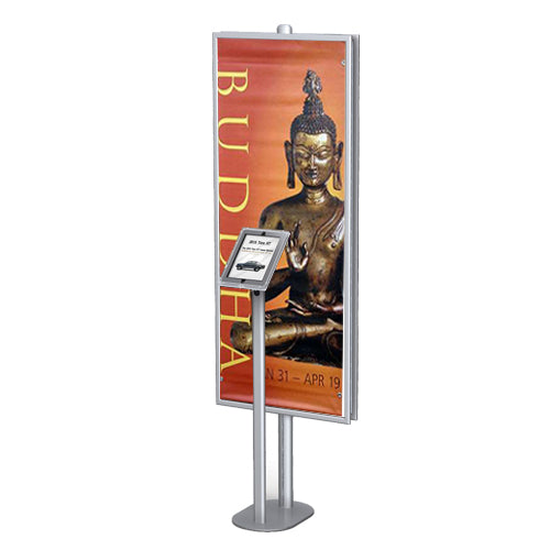 Apple iPad Floor Stand for Large 22x56 Posters - Adjustable Top Loading Slide-in Frame Display Holder - Perfect for Trade Shows, Retail Stores, and Exhibition Booths