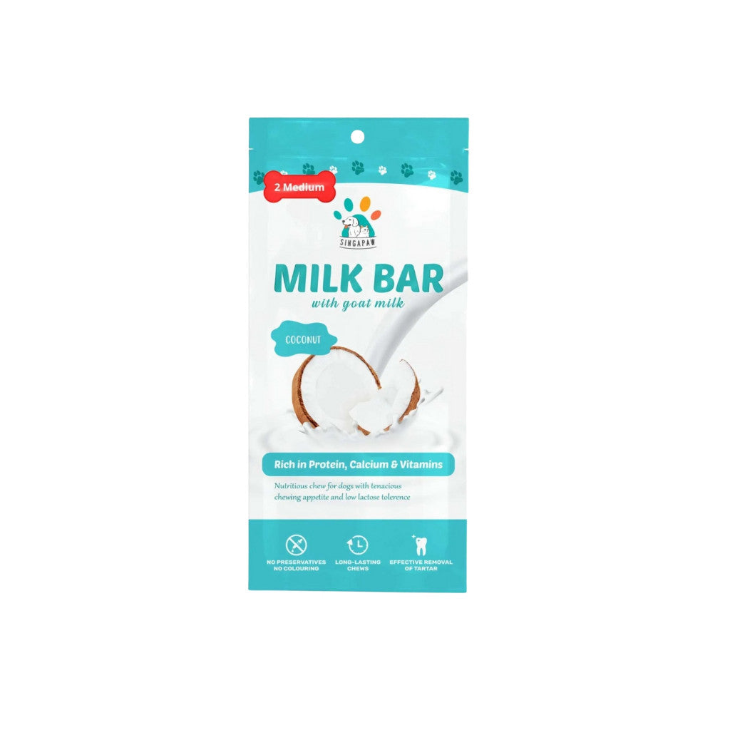 Singapaw Goat Milk Dental Chews for Dogs - Small & Medium Size | Natural Coconut, Pandan, Peanut, Strawberry & Honey Flavors | Promotes Oral Health & Fresh Breath | Perfect for Training Rewards and Daily Teeth Cleaning
