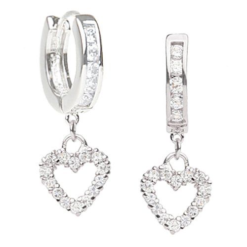 925 Sterling Silver 18K Gold Vermeil Huggie Hoop Earrings with CZ Stones - Perfect for Dancing, Parties & Date Nights | Dainty Heart Design for Women's Everyday Jewelry