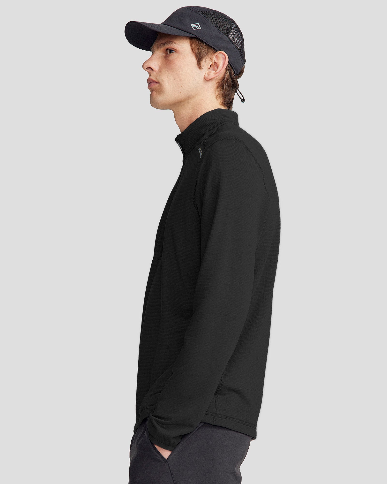 Men's Seeker Fleece ¼ Zip Pullover - Black Stingray - Lightweight & Warm Quarter-Zip Fleece Jacket for Hiking, Camping & Outdoor Activities