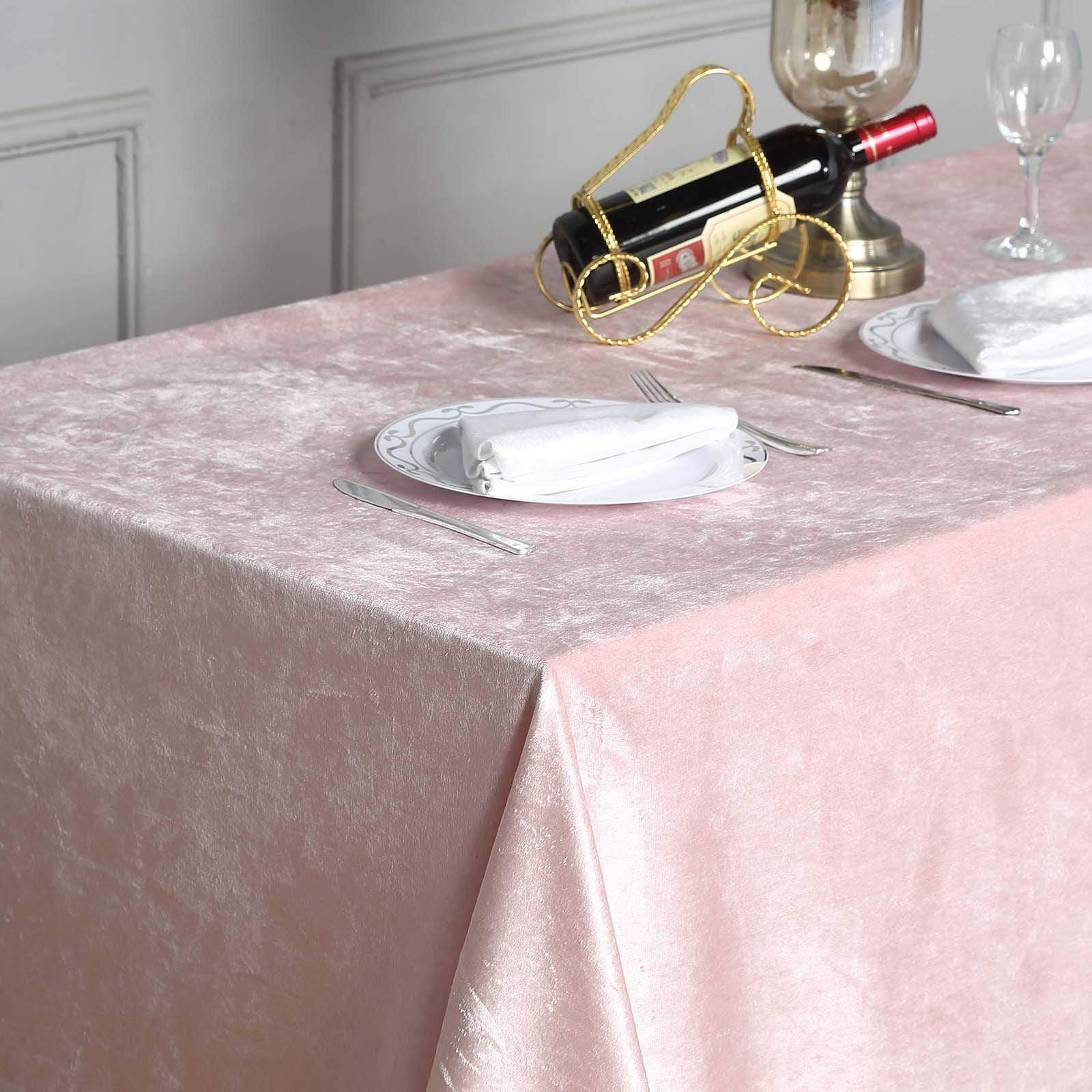 Premium Velvet Rectangular Tablecloth 90x132 Inches - Elegant Dining Table Cover for Weddings, Parties & Holiday Decor