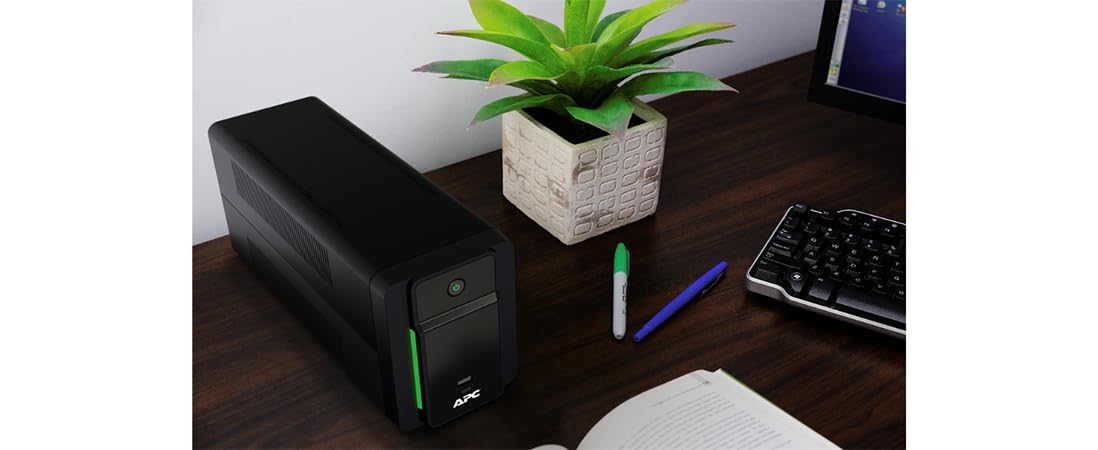 APC UPS 950VA Line Interactive UPS Battery Backup with AVR - BVK950M2 Uninterruptible Power Supply, 2 USB Ports (Type C & Type A), Black - Perfect for Home Office, Computer, Router & Electronics Protection
