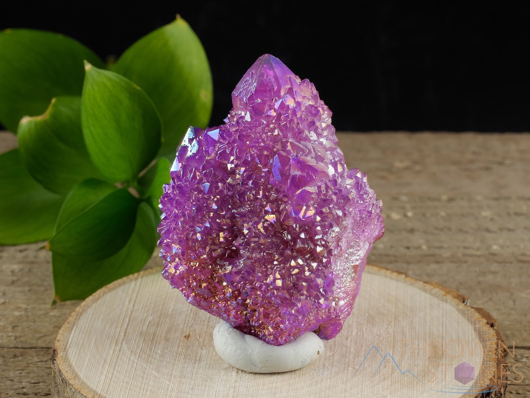 Natural Aura Quartz Crystal Cluster - Ruby Pink Rainbow Quartz for Healing & Metaphysical Use | Spiritual Decor, Meditation & Home Decoration (R0608)