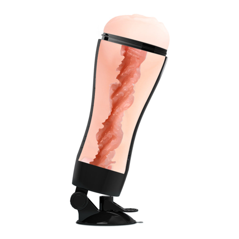 Crazy Bull Flora Vibrating Vagina Masturbator for Men - Adjustable Stand & Powerful Stimulation - Perfect for Solo Play, Couples Fun & Discreet Adult Pleasure