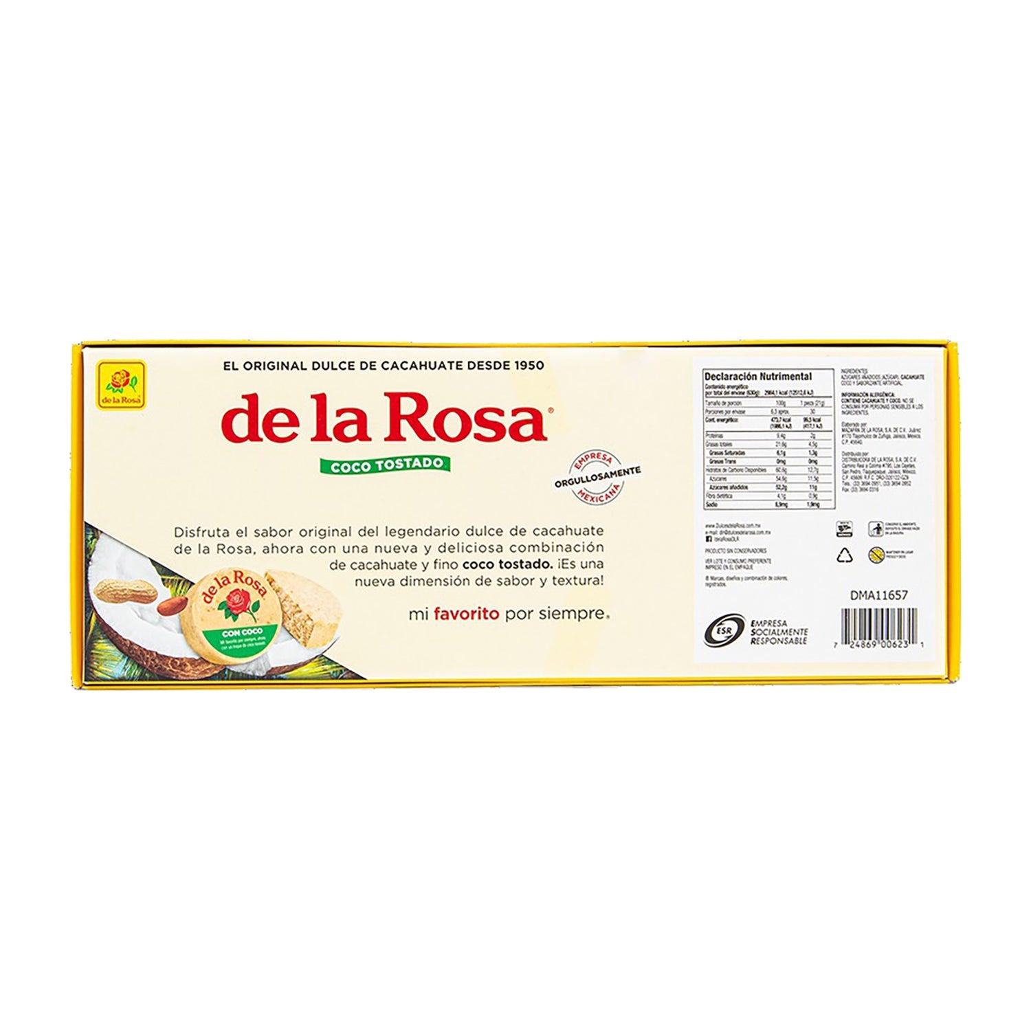 De La Rosa Mazapan de Coco Coconut Candy | 30 Count Box | Mexican Sweet Treat for Parties, Gifts & Snacking