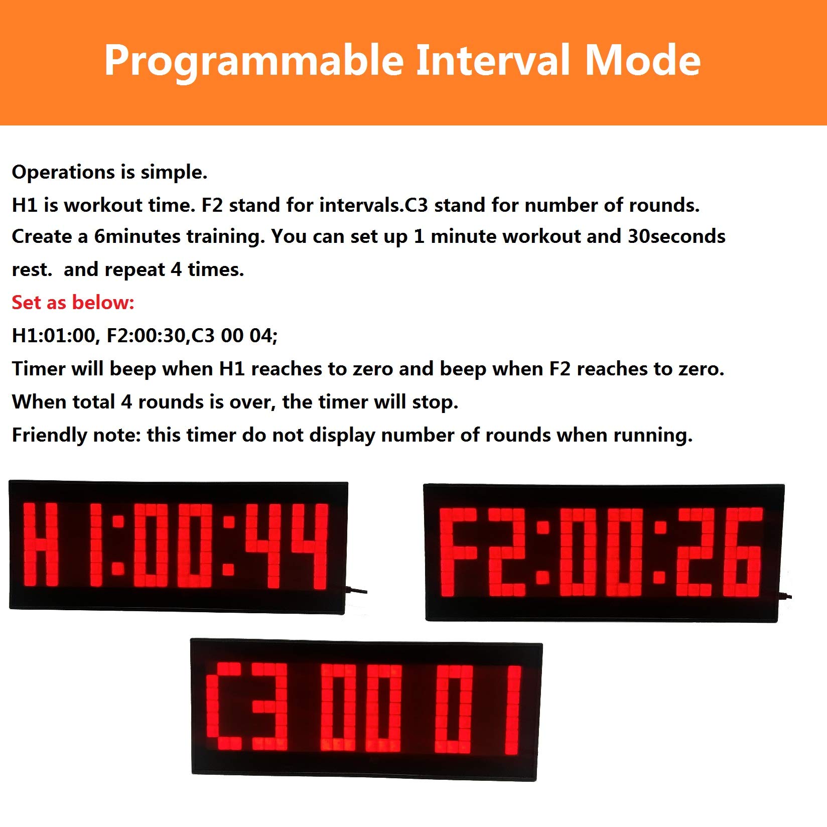 LED Digital Countdown Wall Clock with Remote Control - Perfect for Gym, Fitness, Sports & Home Workout Timer | Countdown Timer for Boxing, HIIT, Yoga & Kitchen Cooking