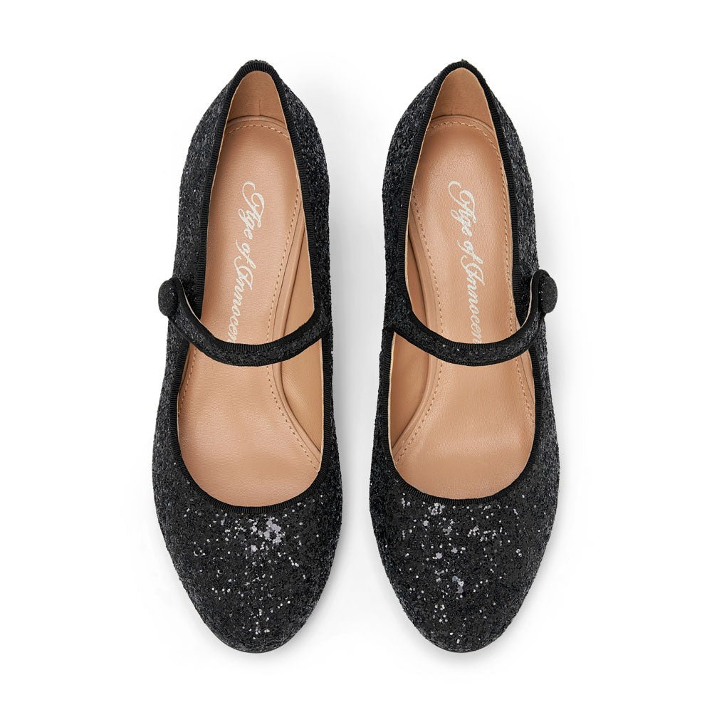 Gemma Glitter Black High Heels - Elegant Women's Party Shoes for Weddings, Prom & Evening Events