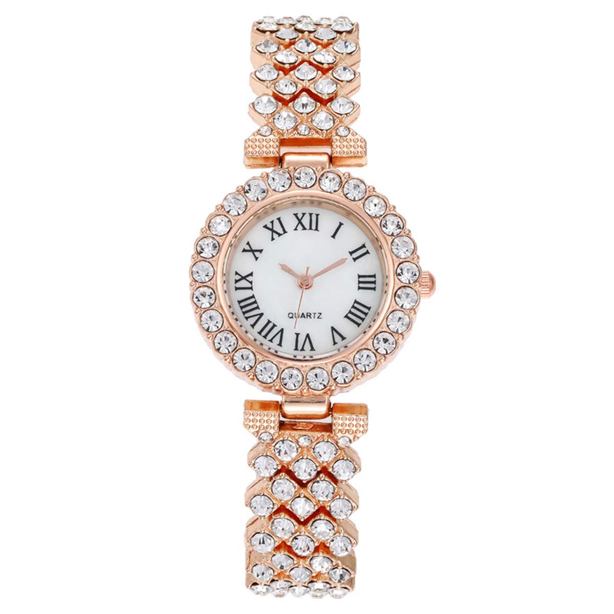 Luxury Diamond Women's Watch with Crown Bangle Set - Elegant Quartz Wristwatch for Ladies - Perfect Gift for Birthday, Anniversary & Special Occasions