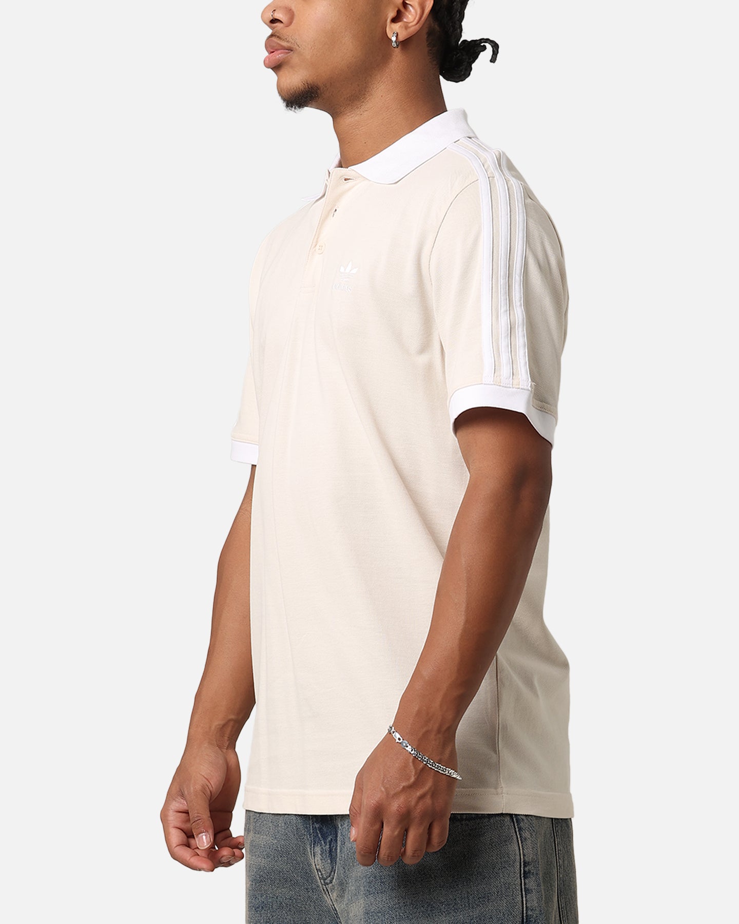 Adidas 3 Stripe Polo Shirt for Men - Classic White Cotton Golf Shirt with Logo - Perfect for Golf, Casual Wear & Office Outfits