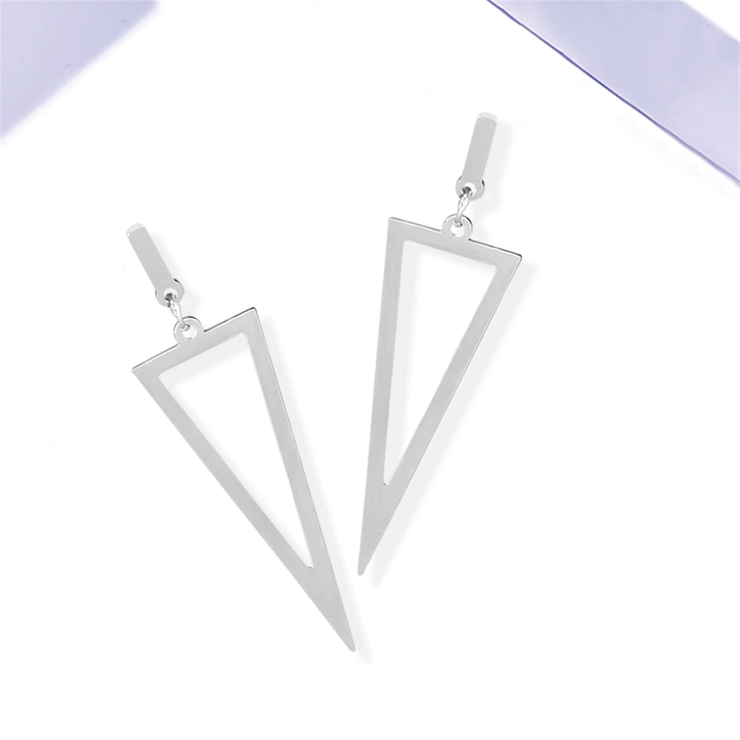 Punk Black Triangle Dangle Drop Earrings - Gold Metal Geometric Stud Earrings for Women & Men - Perfect for Bar Parties, Night Out, and Gothic Fashion