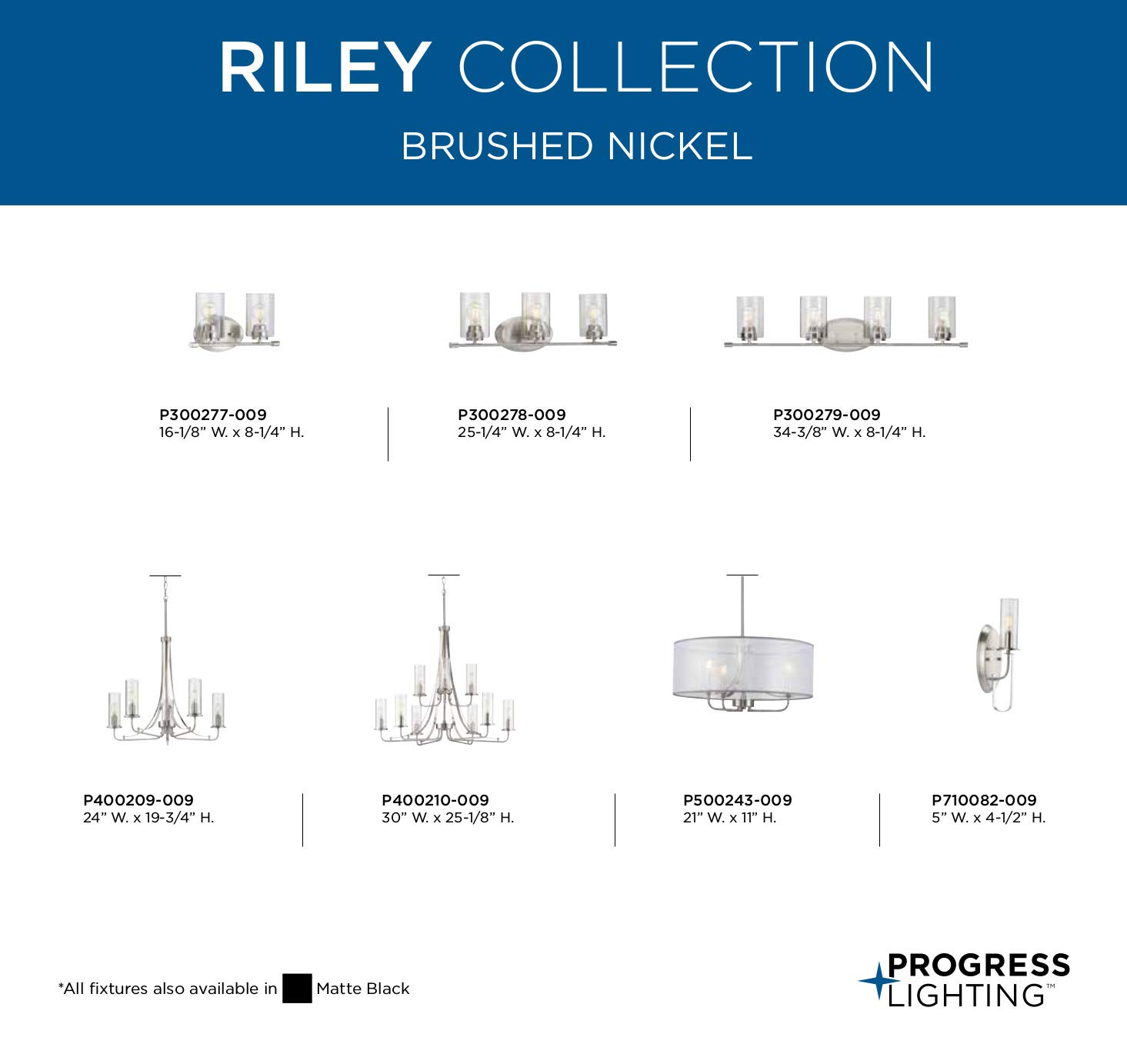 Progress Lighting Riley Collection 2-Light Clear Glass Modern Bathroom Vanity Light Fixture in Brushed Nickel - Perfect for Bathroom Mirror Lighting and Contemporary Home Decor