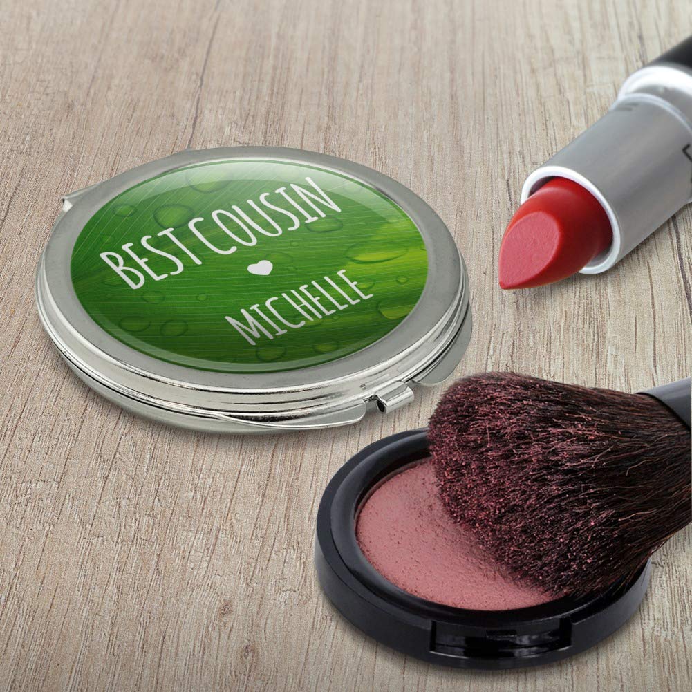 Personalized Custom 1 Line Best Cousin Compact Travel Purse Handbag with Mirror - Perfect for Makeup, Gifts & Everyday Use
