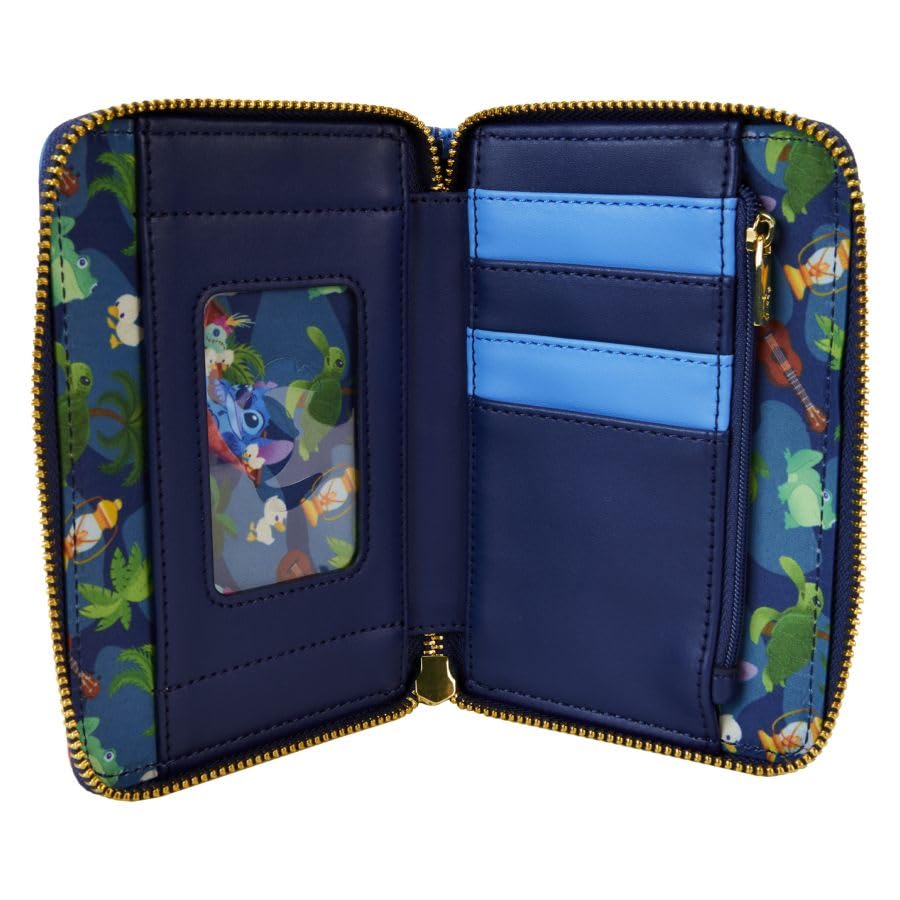 Loungefly Disney Stitch Camping Cuties Zip Around Wallet - Cute Character Wallet for Women & Girls - Perfect for Theme Parks, Travel & Everyday Use
