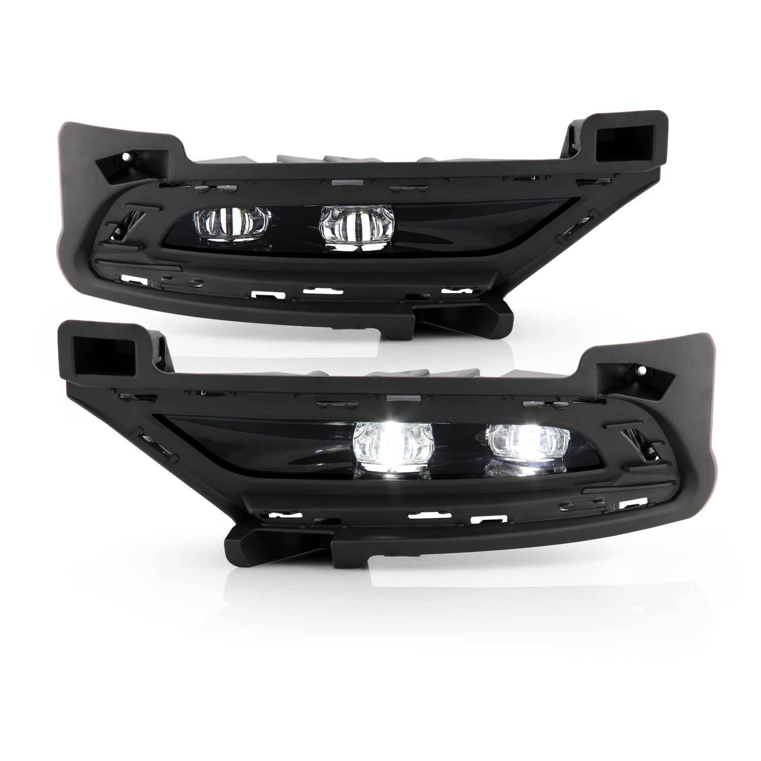 AKKON LED Chrome Fog Lights for 2015-2020 Chrysler 300 - DRL Bumper Driving Lamps Pair (Driver & Passenger, No Switch) - Upgrade Your Car's Style & Night Visibility
