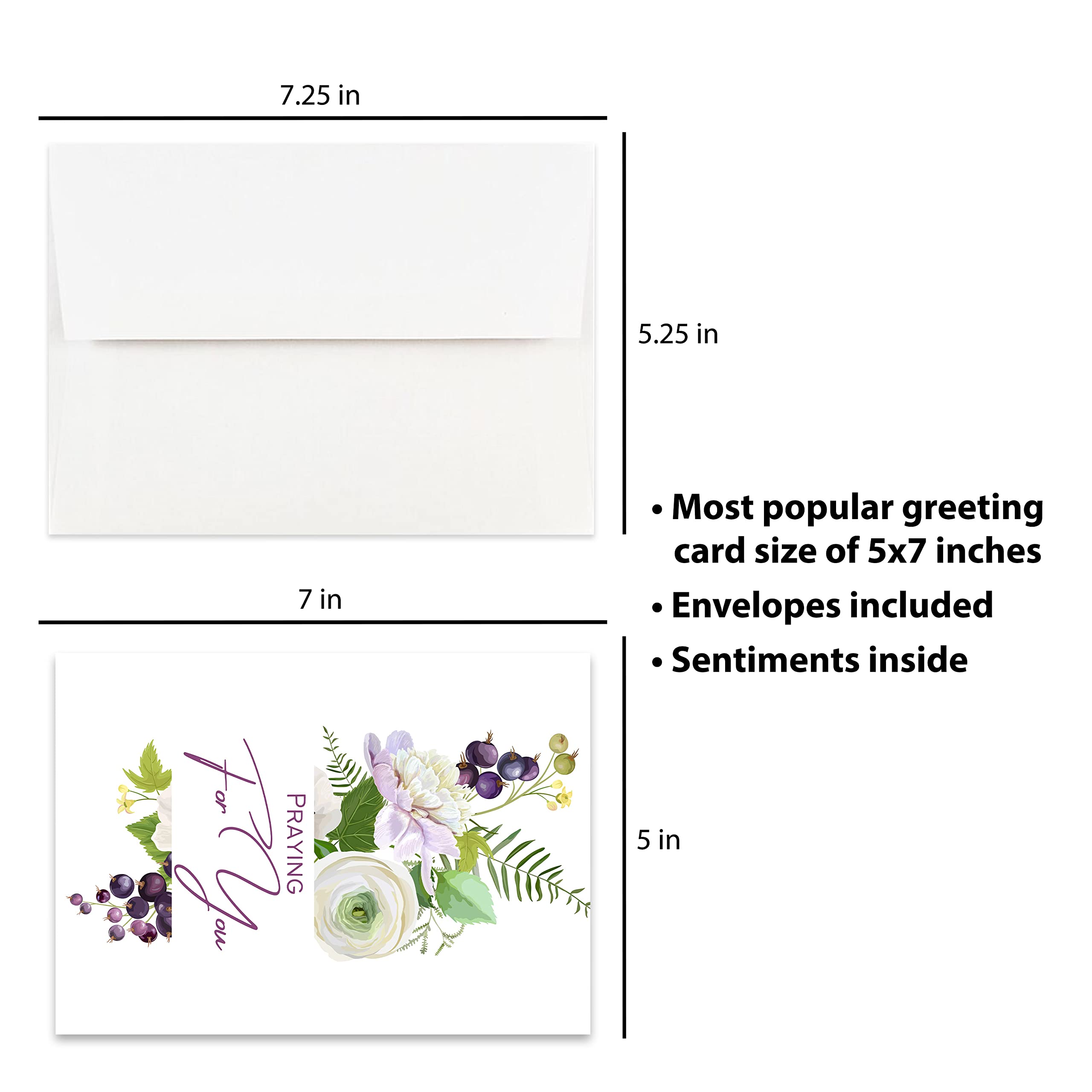Christian Sympathy Card - Religious Get Well Soon Card with Encouraging Bible Verses for Loss & Grief (Single Card) - Perfect for Funeral, Hospital Visits & Comforting Loved Ones