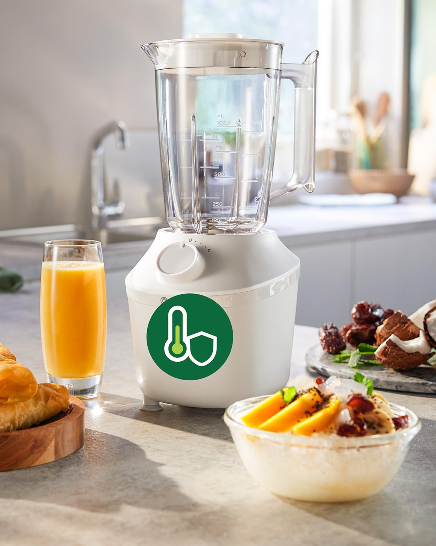 PHILIPS HR2041/00 450W High-Speed Glass Blender - Powerful Smoothie Maker for Shakes, Juices & Ice Crushing - Perfect for Kitchen, Restaurant & Healthy Lifestyle