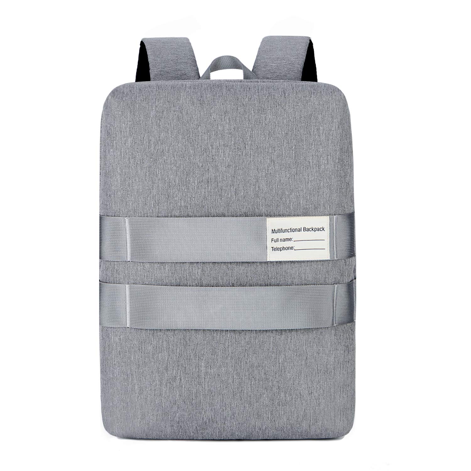 15.6 Inch Convertible Laptop Backpack for Men & Women - Large Capacity Oxford Cloth Multi-Functional Shoulder Messenger Bag - Business Travel, Commuting & Daily Use (Gray)