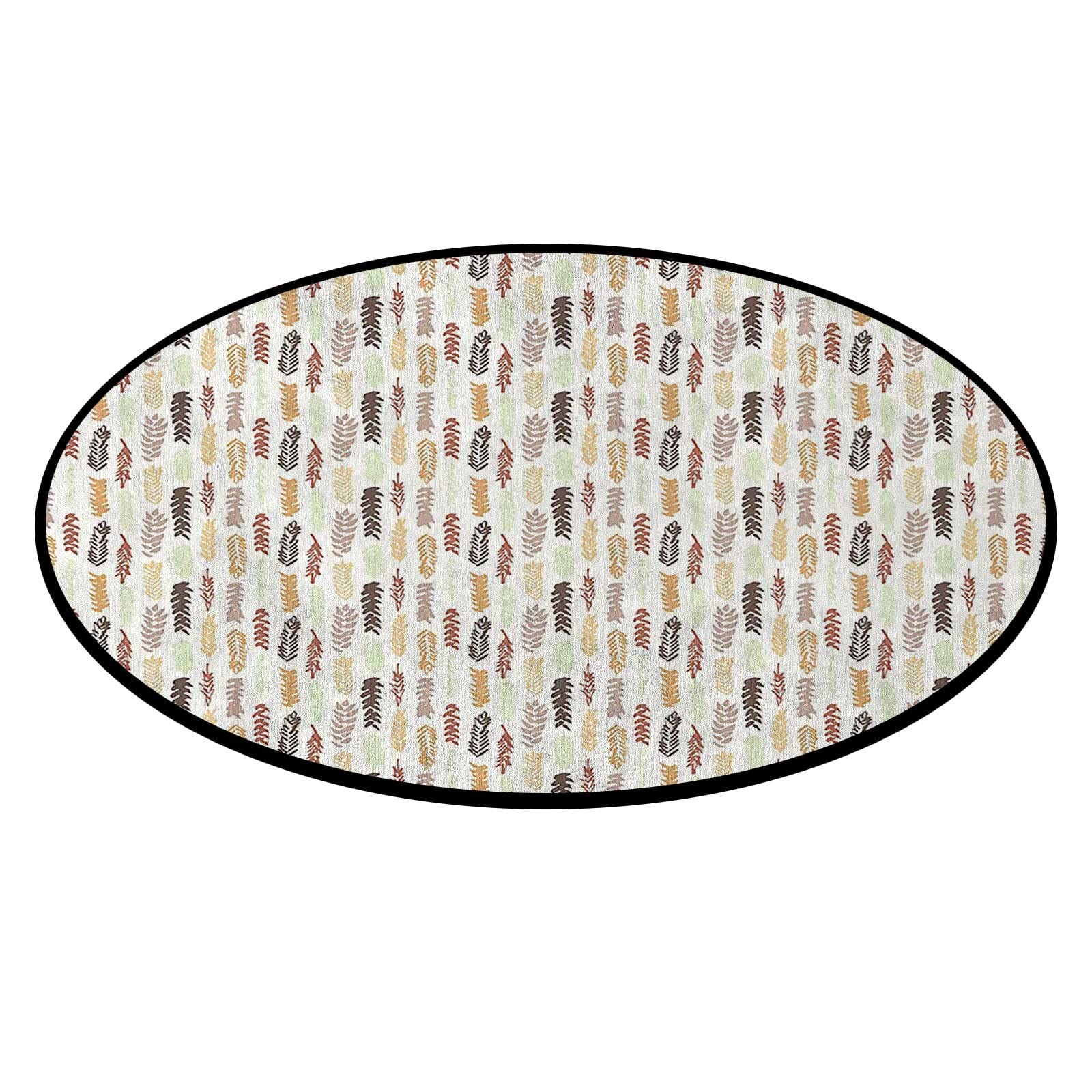 5FT Circle Rug - Autumn Office Chair Mat for Carpets, Low Pile Multicolor Carpet Protector for Home & Office | Perfect for Workspace Floor Protection & Home Decor