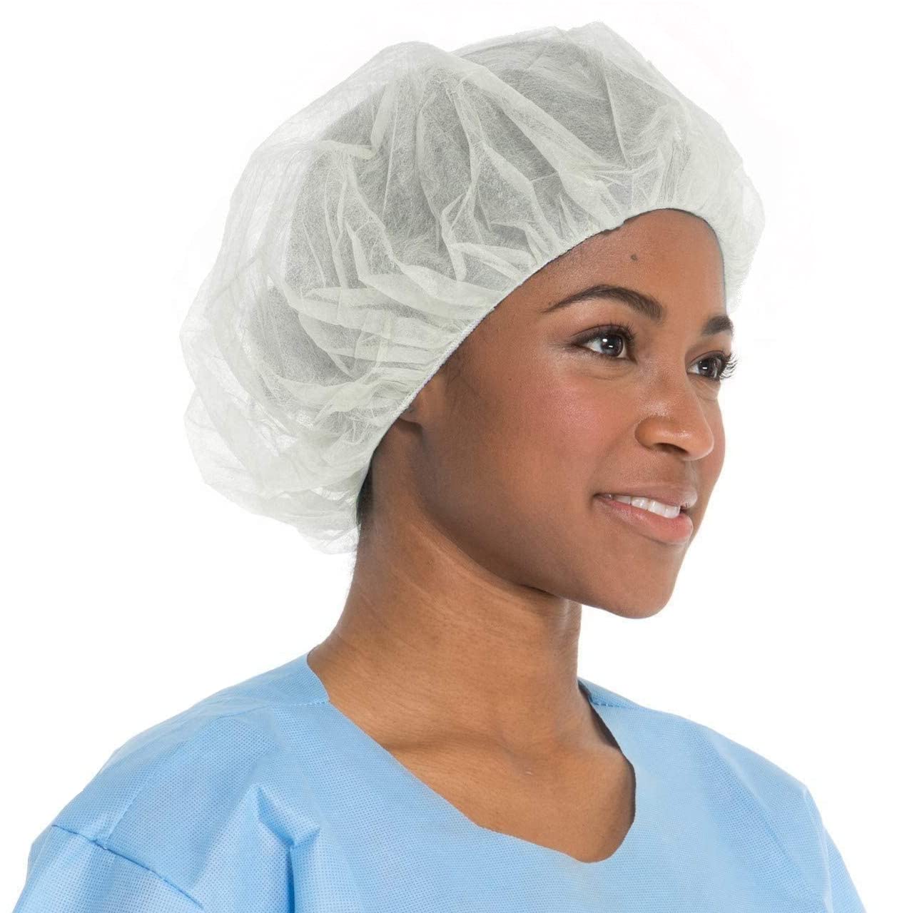 21 White Bouffant Caps (1000 Count) - Disposable Hair Nets for Food Service, Medical & Salon Use - Bulk Pack for Hygiene & Safety