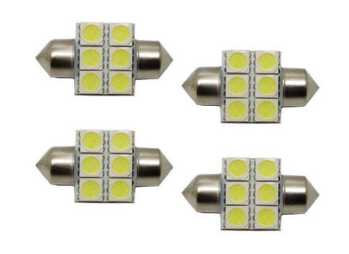 4-Pack White 6 SMD 31mm 1.25