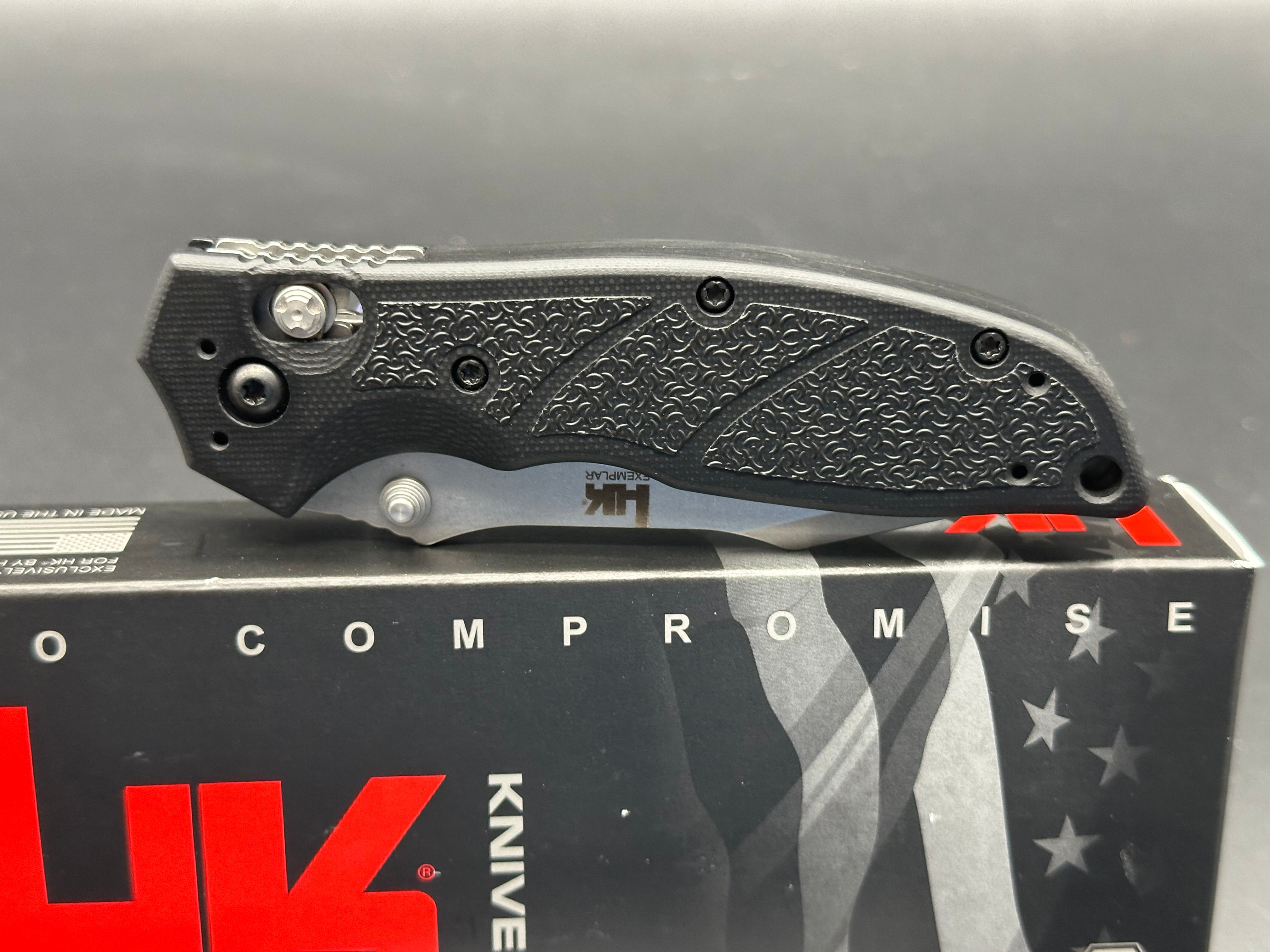 HK Exemplar Pivot Lock Folding Knife - Black G10 Handle, 3.25