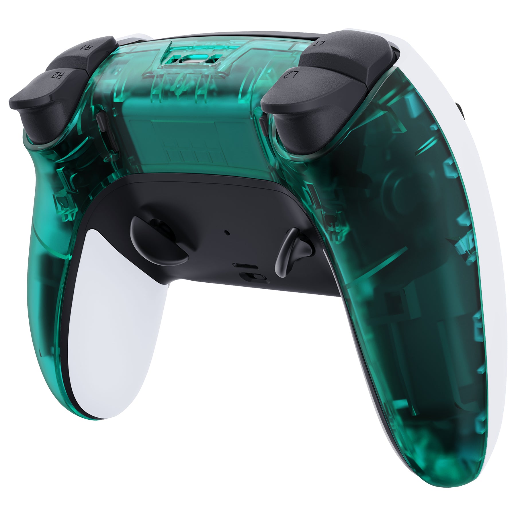 eXtremeRate Emerald Green Custom Back Housing & Bottom Shell for PS5 Edge Controller - DIY Replacement Cover for Enhanced Grip & Comfort - Perfect for Gaming, Streaming & Competitive Play