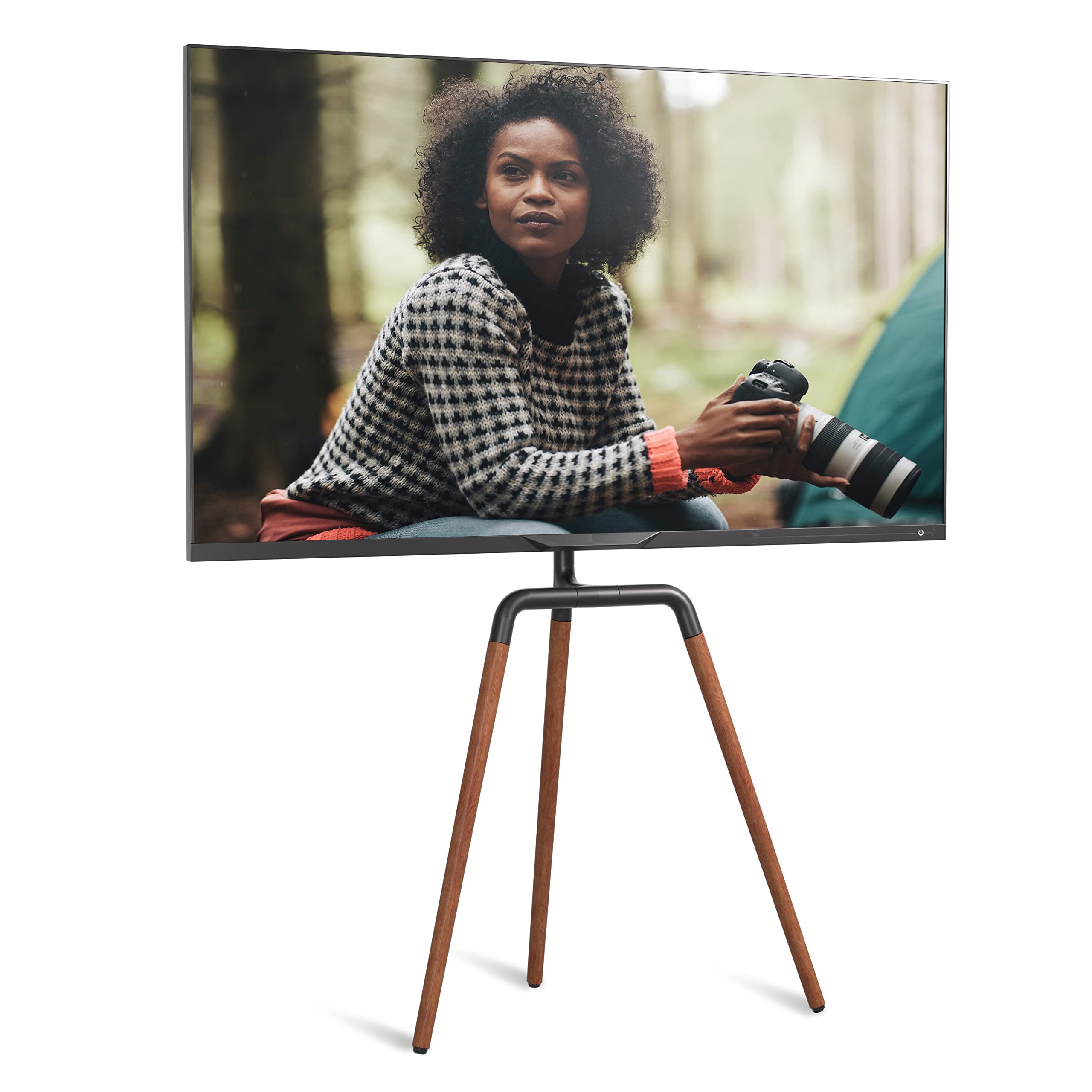Universal TV Floor Stand for 47-72 Inch Screens - Heavy Duty 90° Swivel TV Mount with Tripod Base - Supports LED LCD OLED Flat/Curved TVs up to 99lbs - Perfect for Living Room, Bedroom & Home Theater Setup