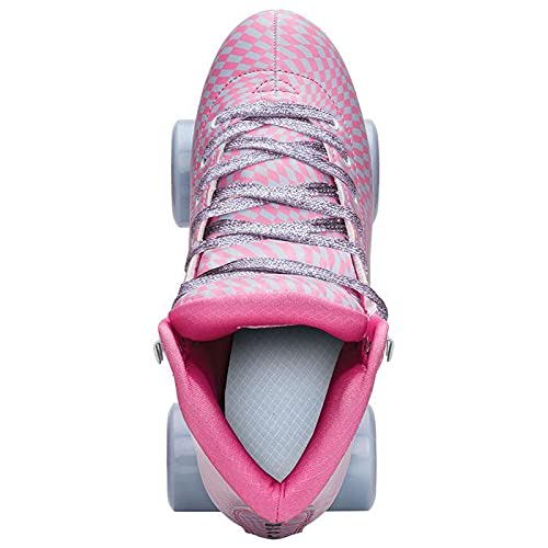 Impala Sidewalk Skates - Wavy Check Roller Skates for Women & Men - Outdoor & Indoor Skating, Rink, Fitness, Street Style - Quad Roller Skates with Comfortable Boot & Durable Wheels