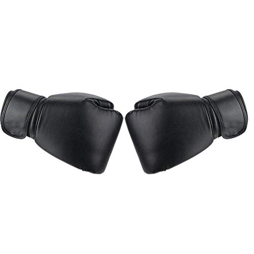 Premium PU Leather Boxing Gloves for Men & Women - Training Punching Mitts for MMA, Kickboxing & Fitness Workouts (Black) - Ideal for Home Gym, Boxing Classes & Martial Arts Training