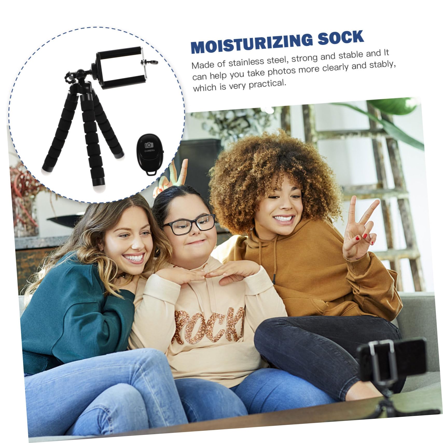 Homoyoyo 2 Pack Adjustable Phone Tripod Stand - Portable Stainless Steel Kickstand for Smartphones, Trumpet & Camera Mount | Perfect for Vlogging, Live Streaming & Hands-Free Video Calls