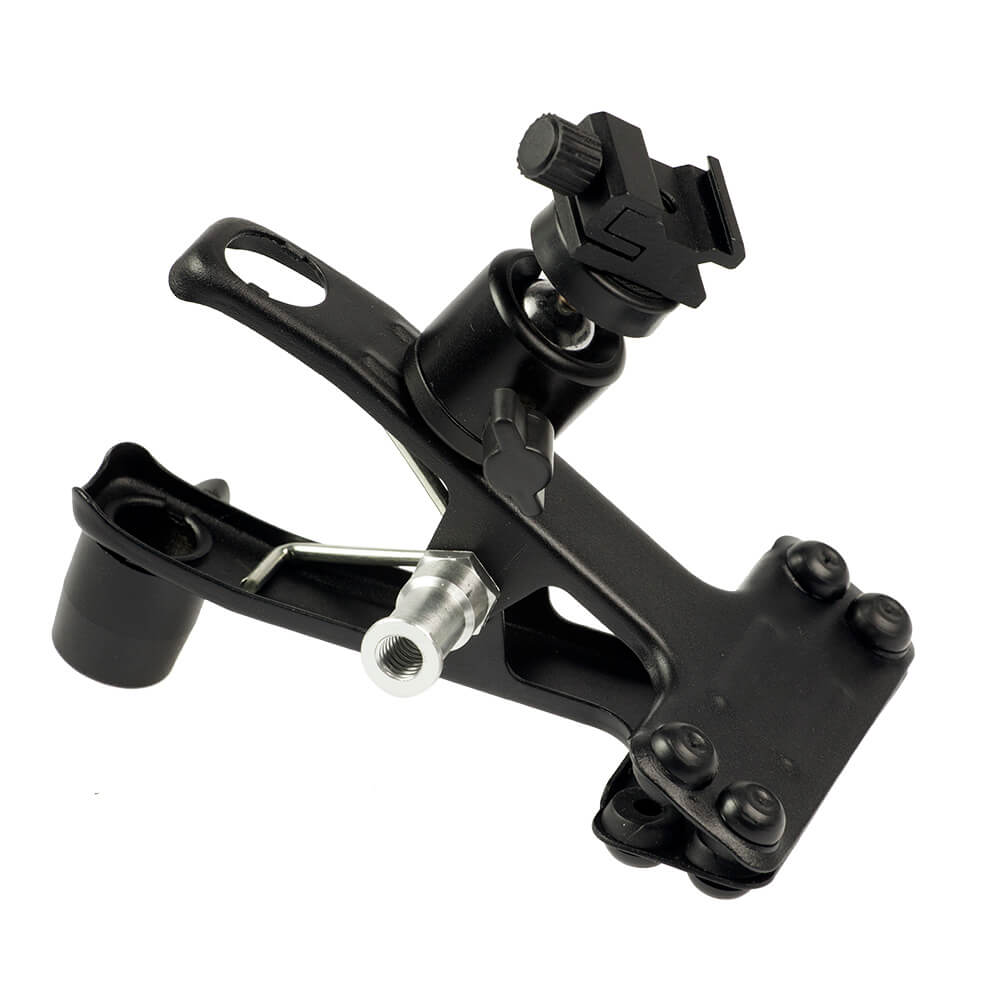 Professional Alligator Clamp with Single Hotshoe Adapter - 360° Ball Head Design for Camera, Flash, LED Light & Microphone - Perfect for Photography, Videography & Studio Equipment Mounting