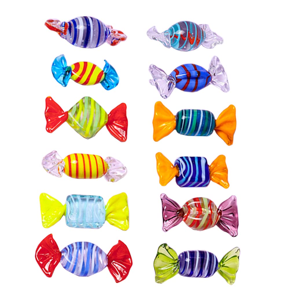 12pcs Colorful Glass Candy Decor - Party & Home Decoration
