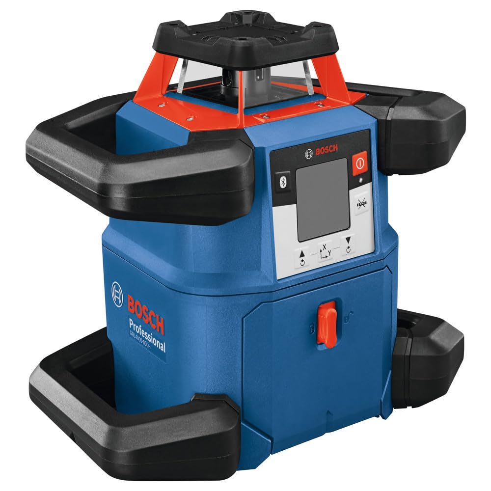BOSCH GRL4000-80CHVK 18V Self-Leveling Rotary Laser Kit with CORE18V 4Ah Battery, Tripod, Grade Rod & Receiver - Perfect for Construction, Landscaping, and DIY Projects